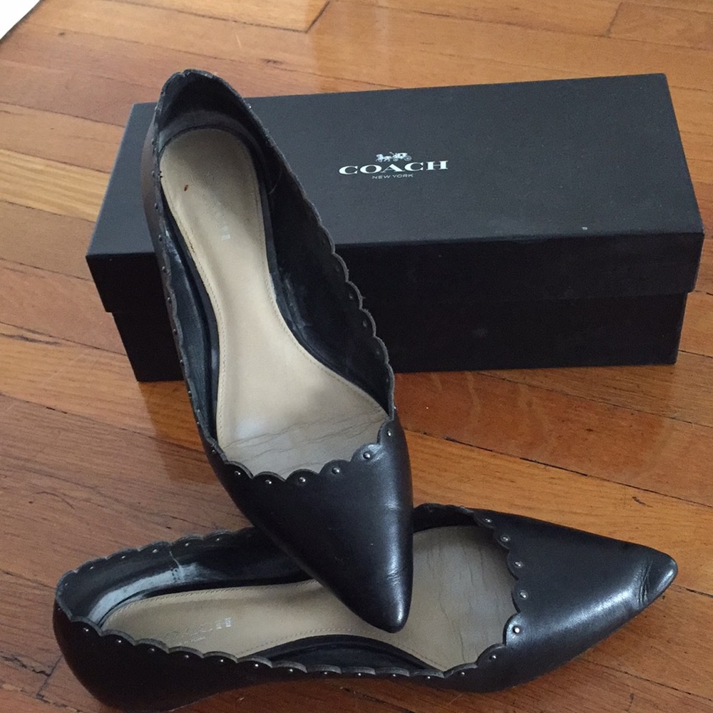 Coach Jill Soft Shone Calf flat in black